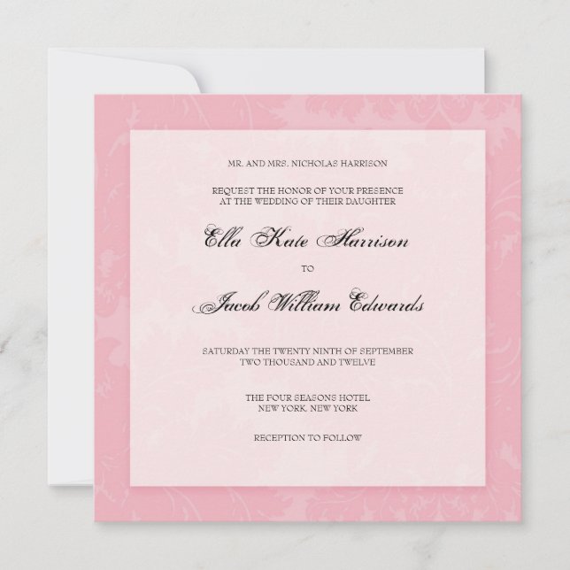 Customisable Wedding Invitation :: DAMASK (Front)