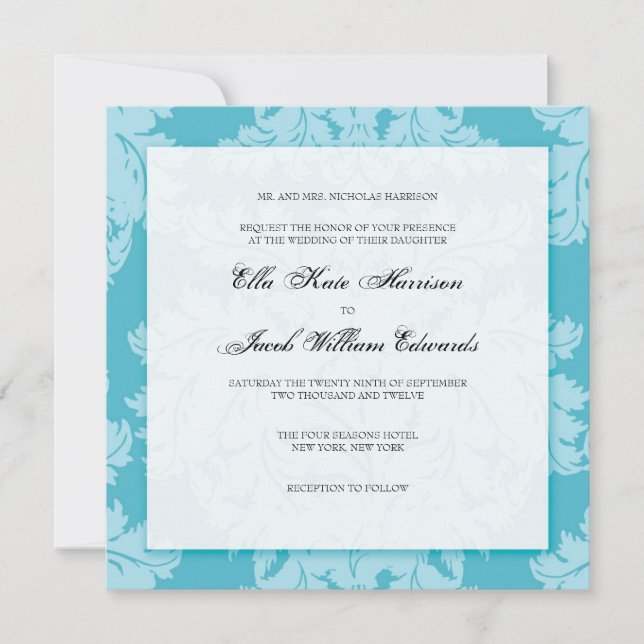 Customisable Wedding Invitation :: DAMASK (Front)
