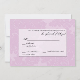 Customisable Wedding Response RSVP card