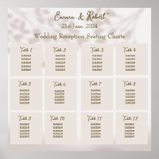 Customisable Wedding Seating Chart