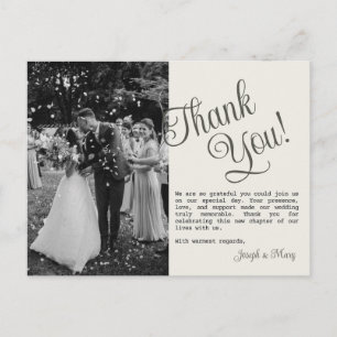 Customisable Wedding Thank You Card Photo Template