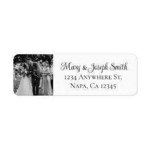 Customisable Wedding Thank You Photo Template Return Address Label