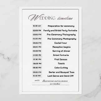 Customisable Wedding Timeline