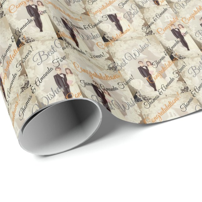 Customisable Wedding Wrapping Paper (Roll Corner)