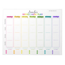 Customisable Weekly Meal Plan Notepad