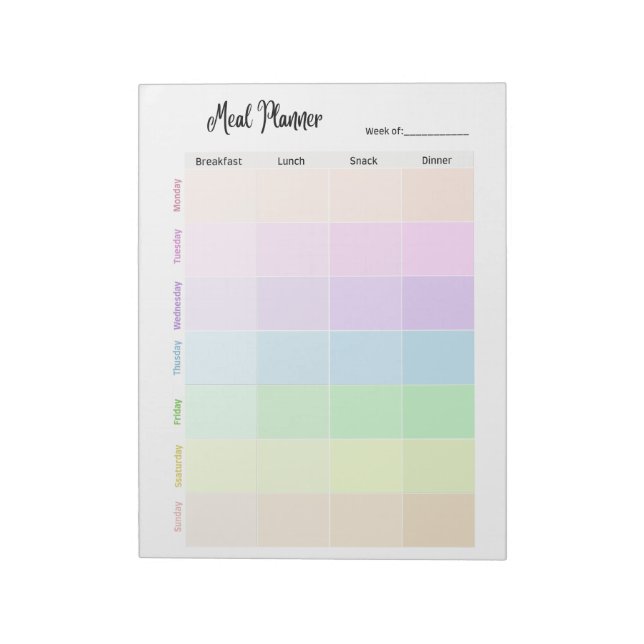 Customisable Weight Loss Tracker & Meal Planner Notepad (Rotated)