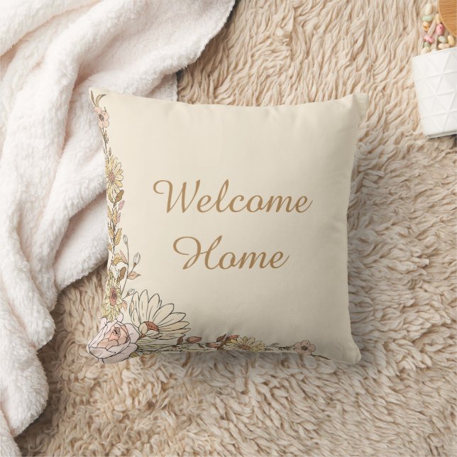 Customisable "Welcome Home" Botanical Pillow (Blanket)