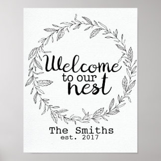 Customisable Welcome to Our Nest print