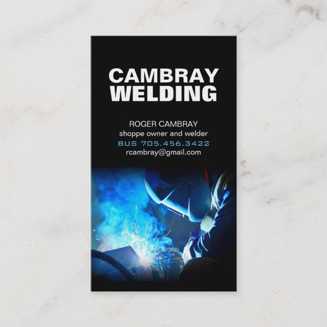 Customisable Welding Business Cards (Front)
