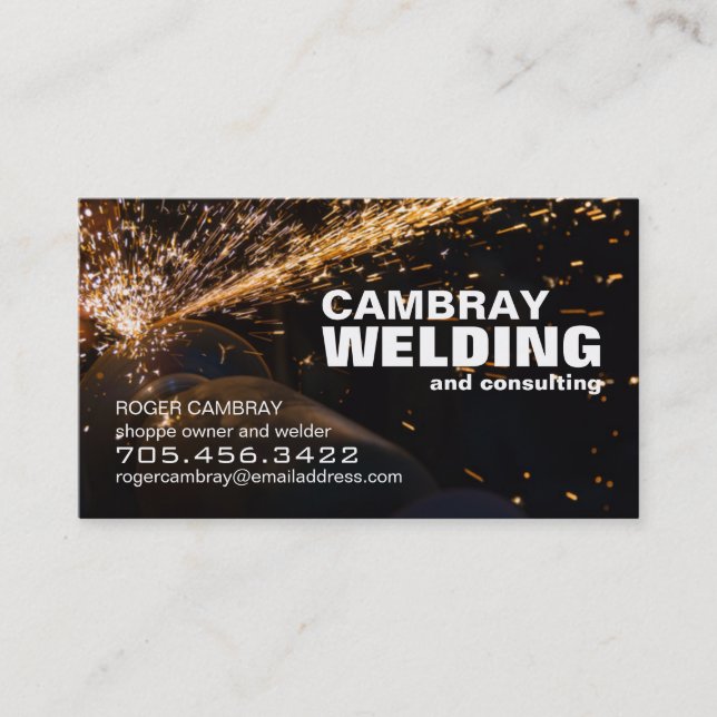 Customisable Welding Consultant Business Cards (Front)