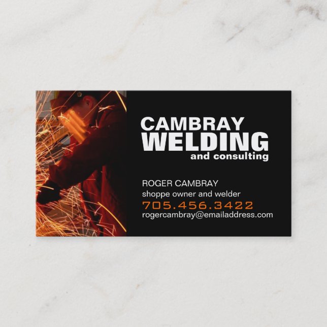 Customisable Welding Consultant Business Cards (Front)