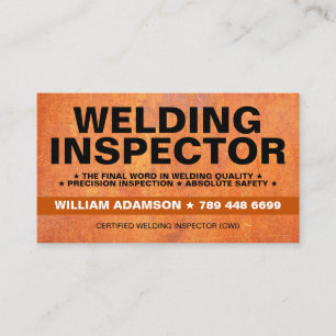 Customisable Welding Inspector & Metal Consultant Business Card