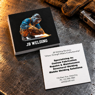 Customisable Welding Metalwork Design Square Business Card