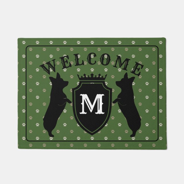 Customisable Welsh Corgi Doormat (Front)