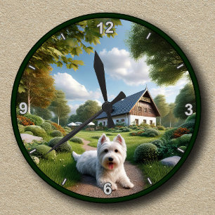 Customisable West Highland White Terrier (Westie) Round Clock