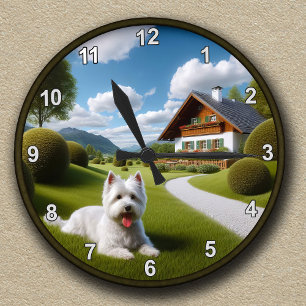 Customisable West Highland White Terrier (Westie) Round Clock