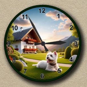 Customisable West Highland White Terrier (Westie) Round Clock