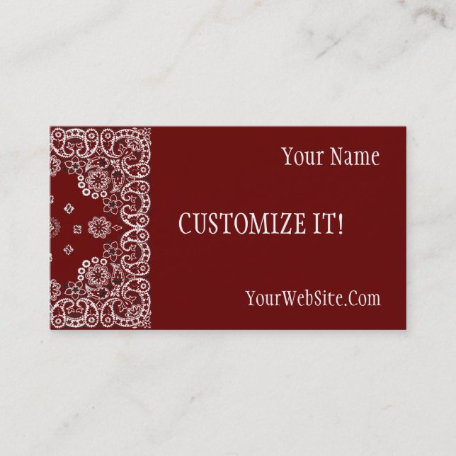 Customisable Western Style Business Cards (Front)