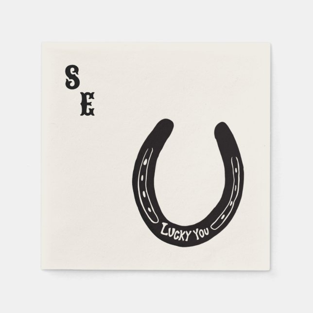 Customisable Western Themed Cocktail Nakin Napkin (Front)