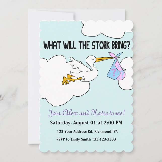 Customisable What is the Stork Brining? Invitation (Front)