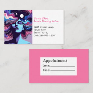 Customisable Whimsical Beauty Salon Appointment  Business Card