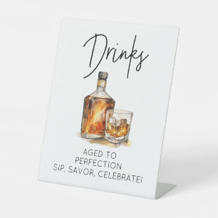 Customisable Whiskey Theme Pedestal Sign
