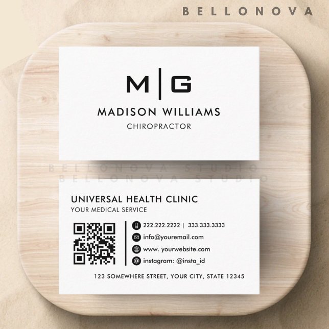 Customisable White And Black  Professional  Business Card (Customizable White And Black Professional Business Card)