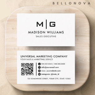 Customisable White And Black  Professional  Business Card
