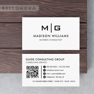 Customisable White And Black  Professional  Business Card