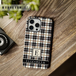 Customisable White Black Grey Red Chequered iPhone 15 Pro Max Case