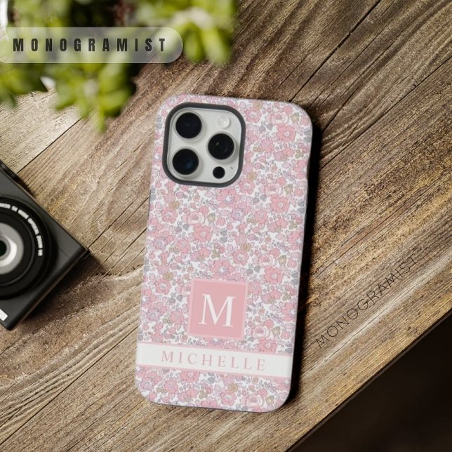 Customisable White Floral Pink Flowers iPhone Case (Customizable White Floral Pink Flowers iPhone Case)