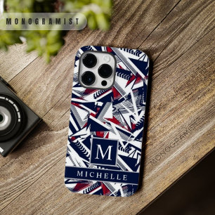 Customisable White Grey Dark Blue Red Geometric  Case-Mate iPhone 14 Pro Max Case