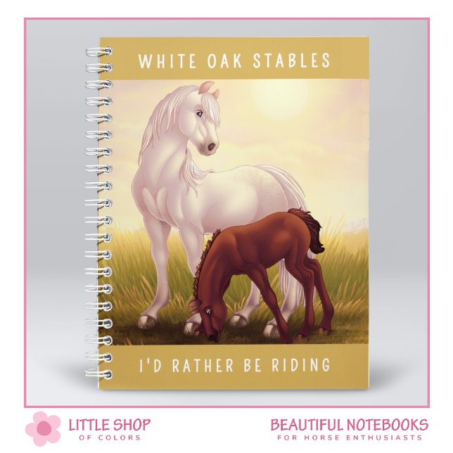 Customisable White Horse and Foal Notebook (Creator Uploaded)
