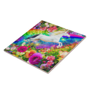 Customisable White Horse Modern Classic Picture Ceramic Tile