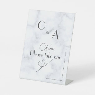 Customisable White Marble Pedestal wedding Sign
