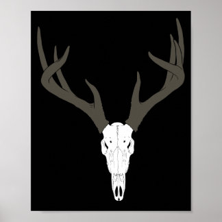 Customisable White-Tailed Deer Skull Poster