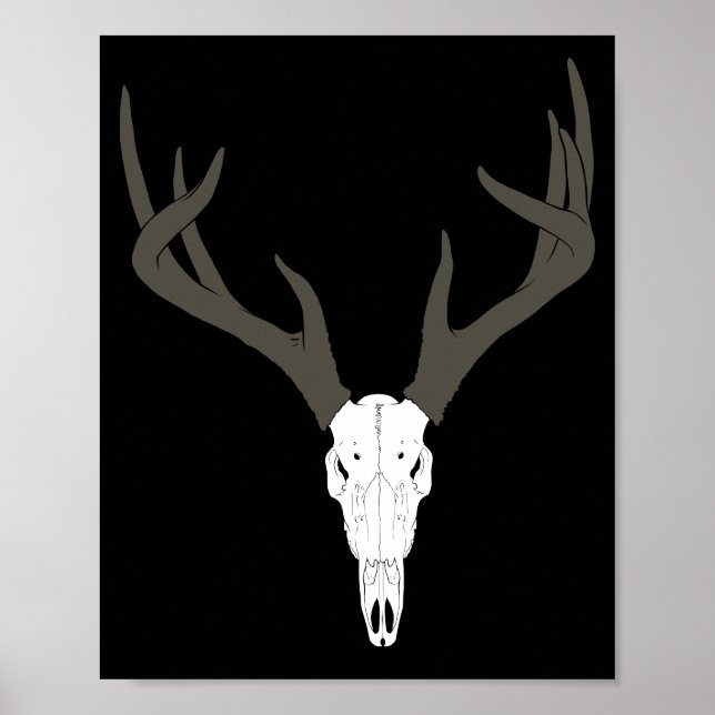 Customisable White-Tailed Deer Skull Poster (Front)