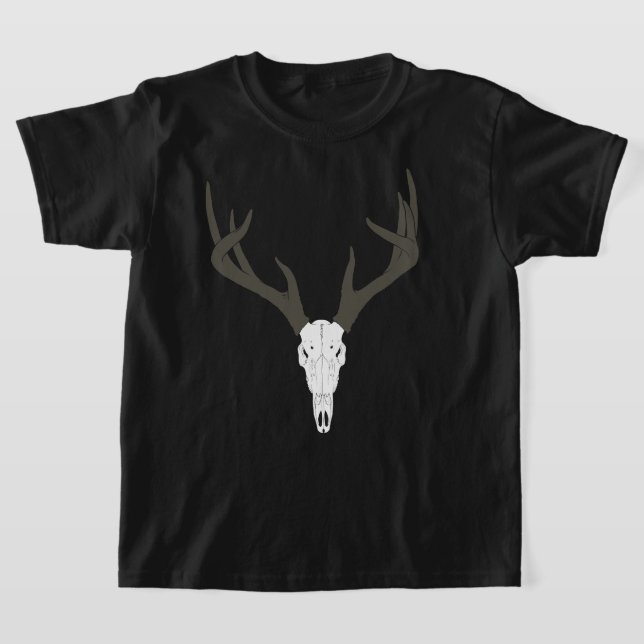 Customisable White-Tailed Deer Skull T-Shirt (Laydown)