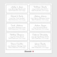 Customisable White Wedding Guest Address Labels