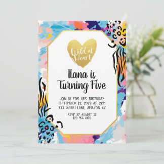 Customisable Wild at Heart Birthday Invitation