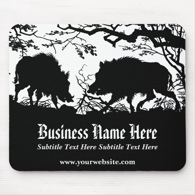 Customisable Wild Boar Outdoorsman Sportsman Mouse Pad (Front)