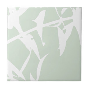 Customisable Willow Silhouette Sea Green Bathroom Ceramic Tile