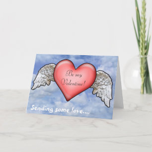 Customisable Winged Heart Holiday Card