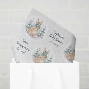 Customisable Winter Woodland Bunny Baby Shower Tissue Paper