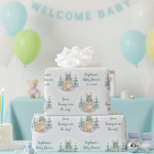 Customisable Winter Woodland Bunny Baby Shower