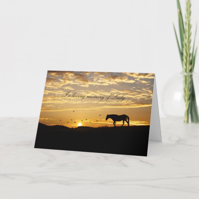 Customisable with Horse's Name Equine Sympathy Card (Front)