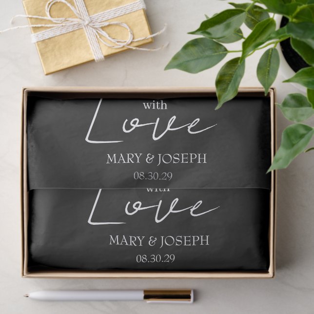 Customisable 'With Love' Wedding Typography Favour Tissue Paper (Gift)