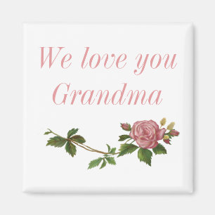 Customisable with Vintage Pink Rose Magnet