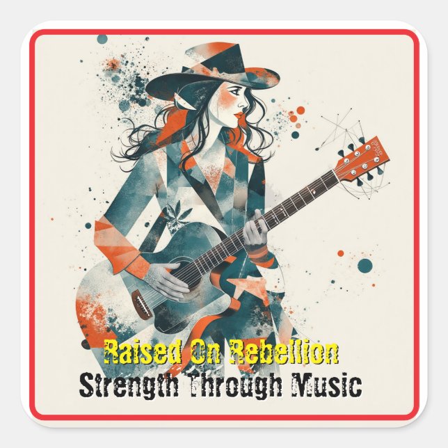 Customisable Women Abstract Art Inspirational Square Sticker (Front)