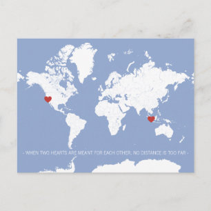 Customisable World Map Save the Date Announcement Postcard
